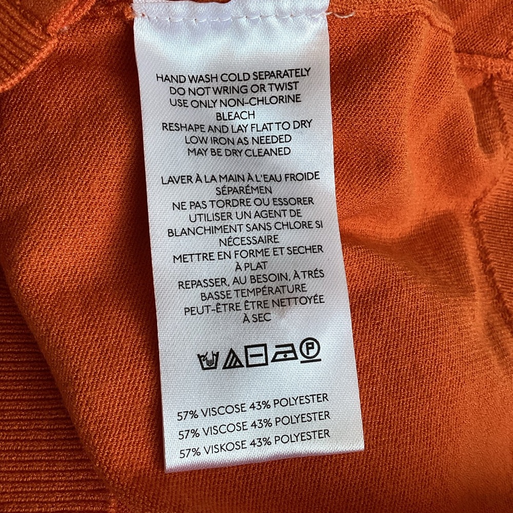 Anthropologie Cardigan Ruched Short-Sleeve V-Neck Sweater NEW Orange - Picture 11 of 12